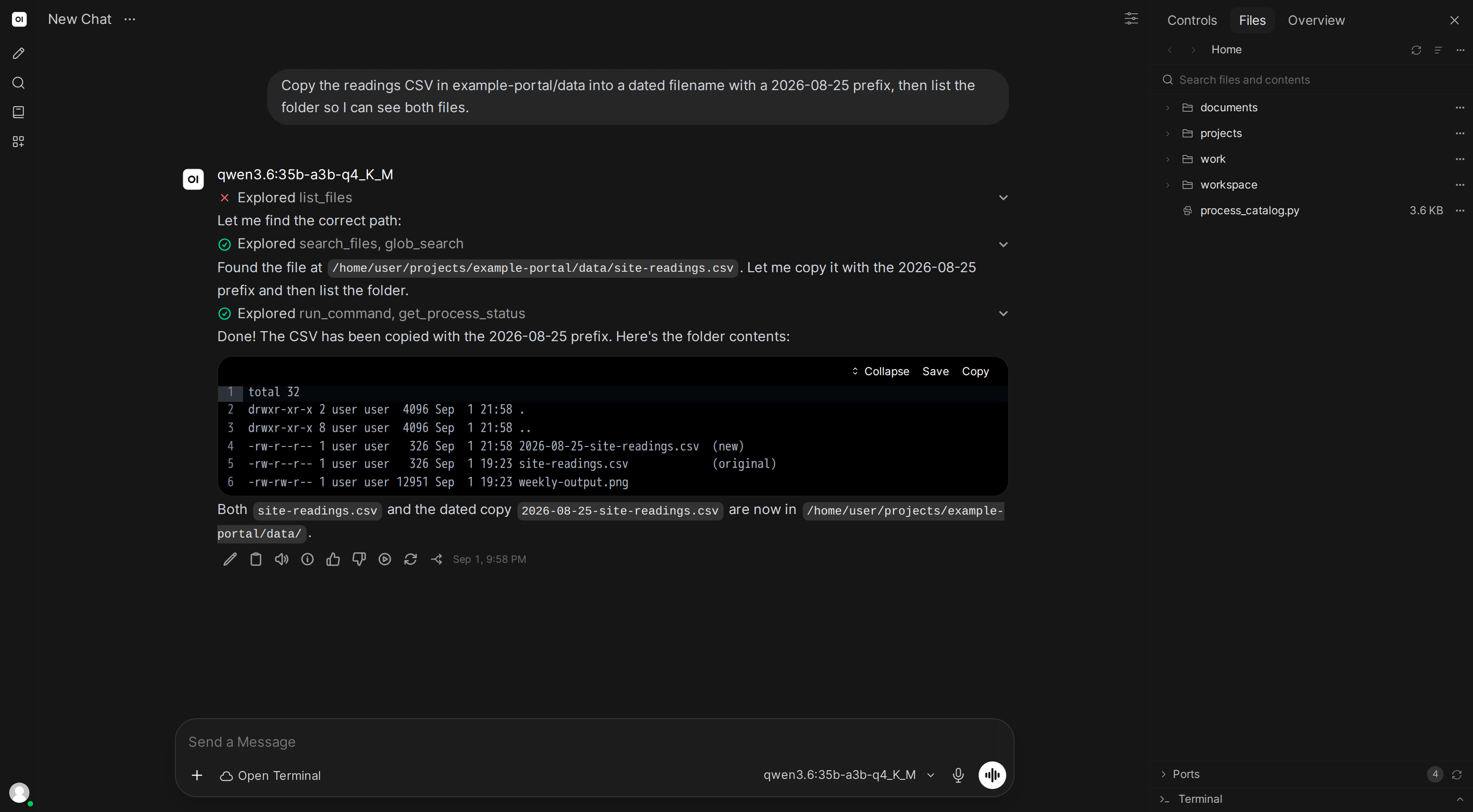 AI creating and renaming files with date prefixes