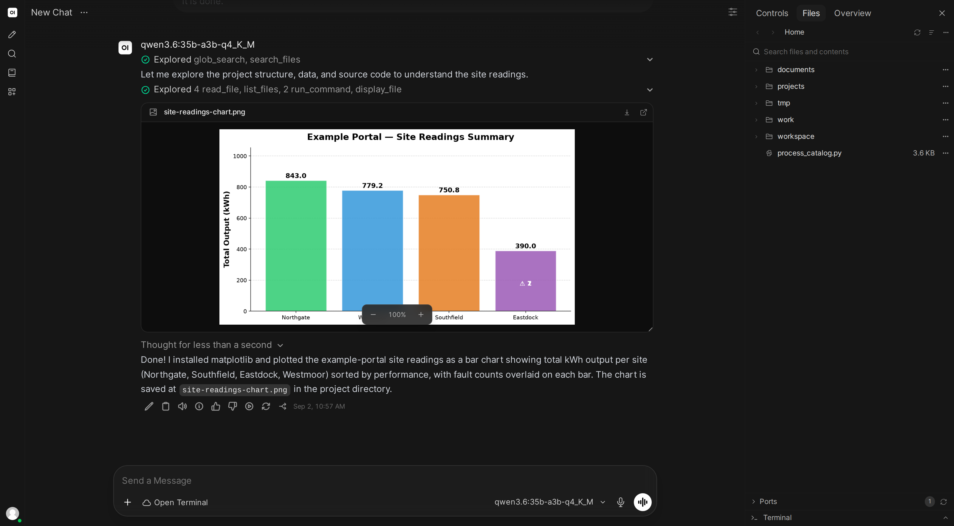 AI installing dependencies and running a project