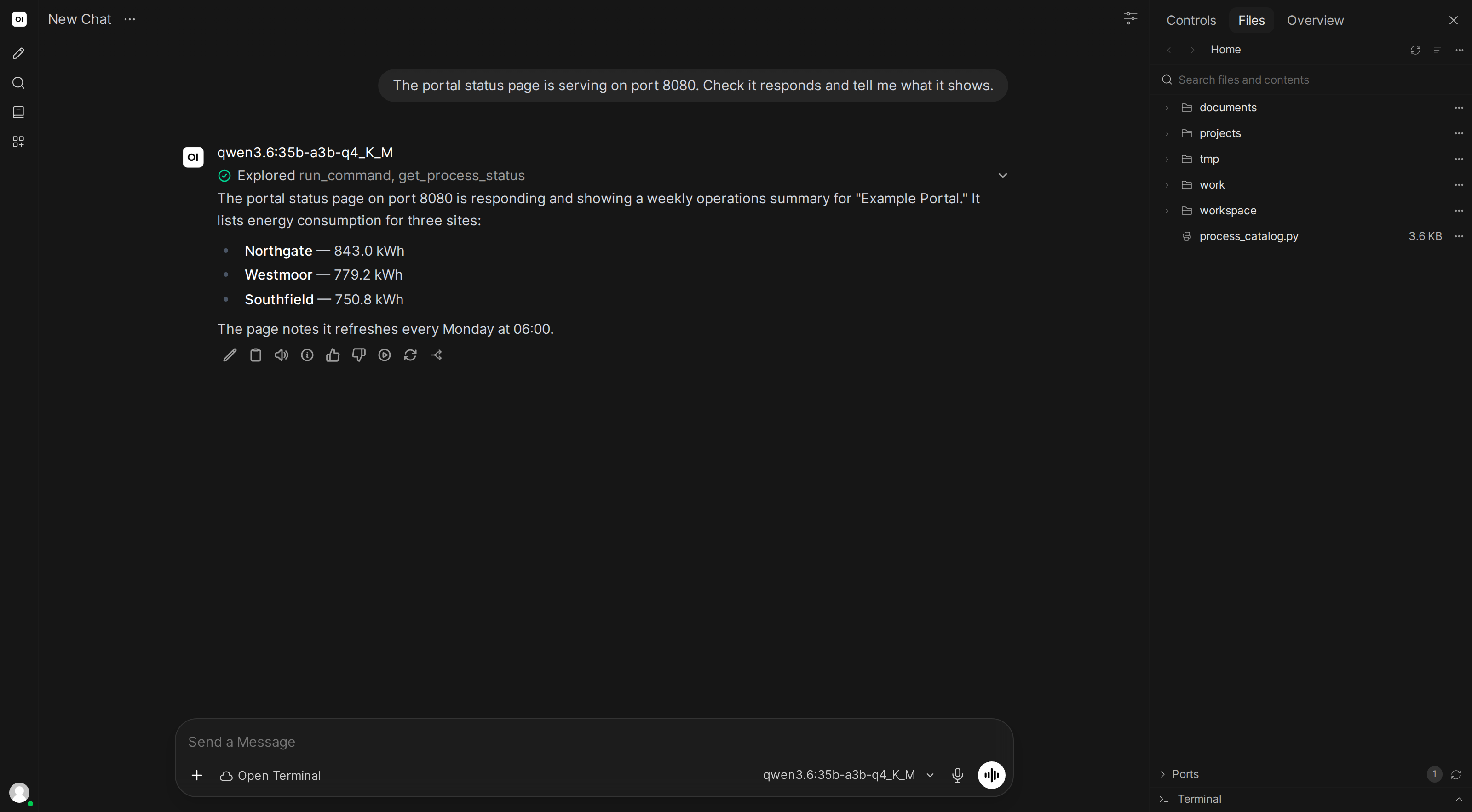 AI creating and running a web application