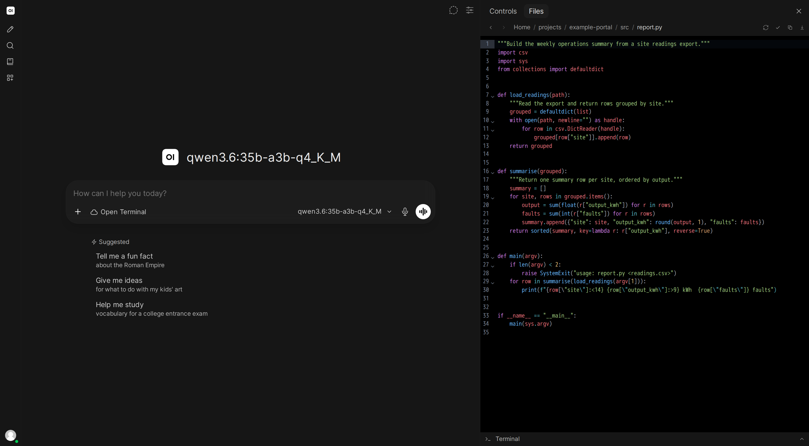 Python code with syntax highlighting and line numbers