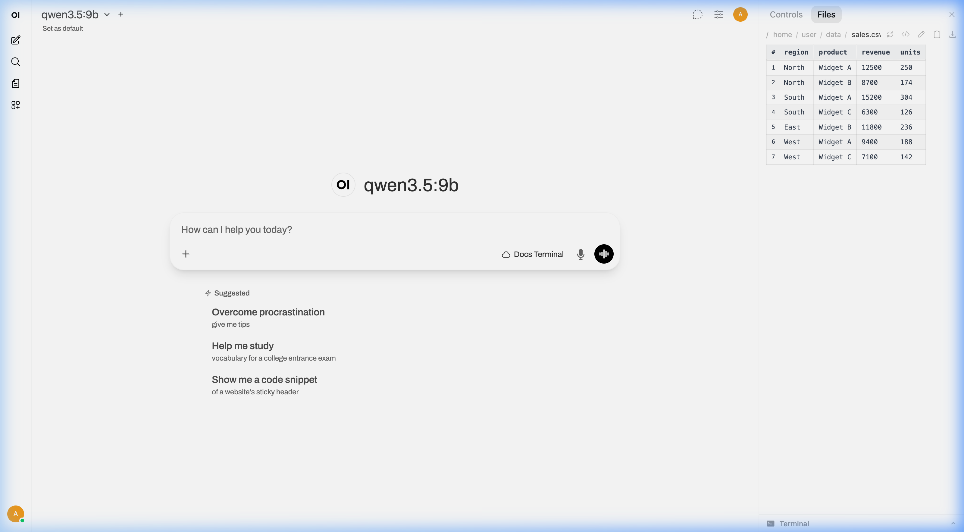 CSV data rendered as a clean table
